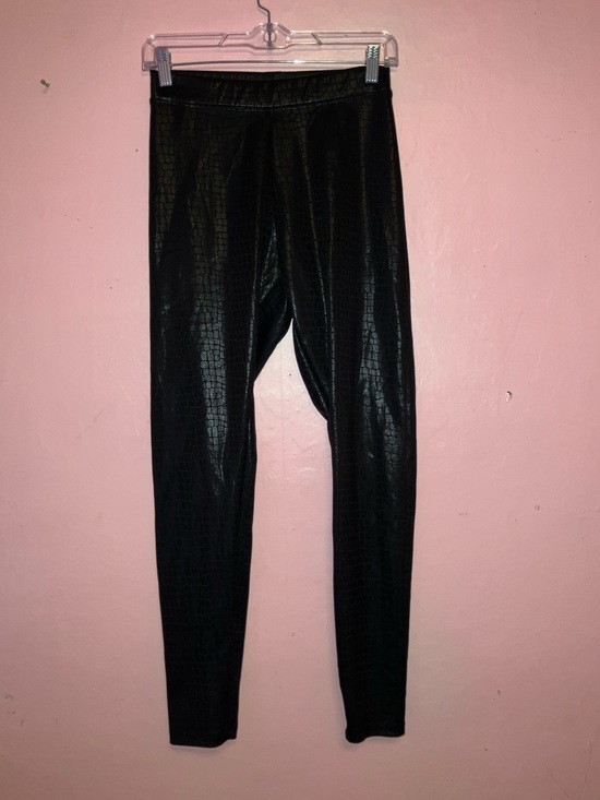 Express Pants - Express Factory black snake scale textured faux leather high rise leggings size
